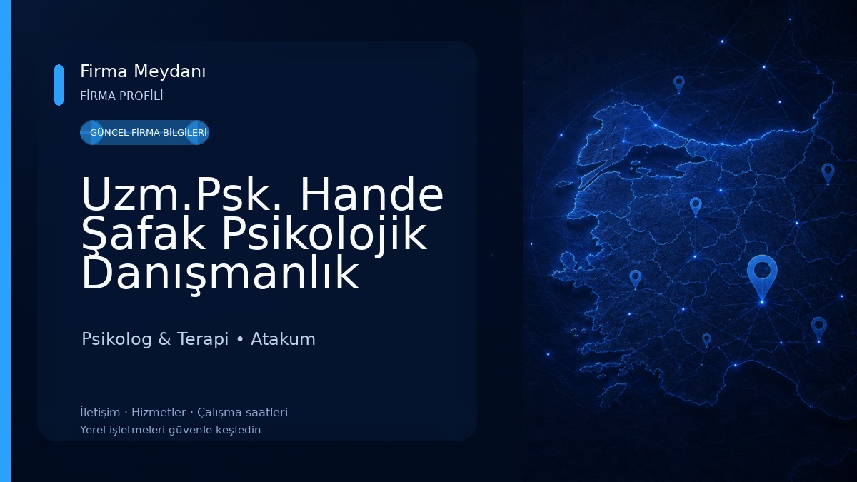 Uzm.Psk. Hande Şafak Psikolojik Danışmanlık Merkezi Psikolog & Terapi